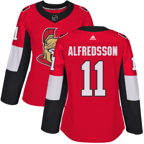 Adidas Ottawa Senators #11 Daniel Alfredsson Red Home Authentic Women Stitched NHL Jersey